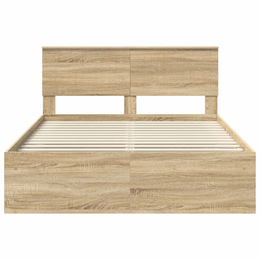 Bedframe met hoofdeinde Sonoma 140 x 200 cm Massief grenenhout
