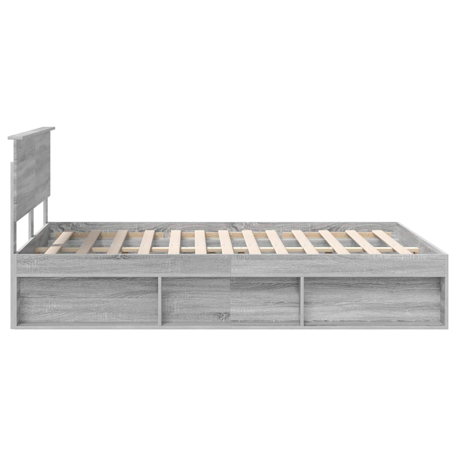 Bedframe Grijs Sonoma 140 x 200 cm Massief grenenhout