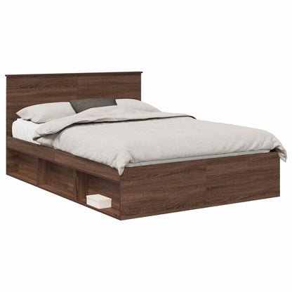 Bedframe Bruin Eiken 140 x 200 cm Massief grenenhout