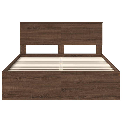 Bedframe Bruin Eiken 140 x 200 cm Massief grenenhout
