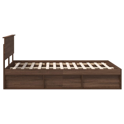 Bedframe Bruin Eiken 140 x 200 cm Massief grenenhout
