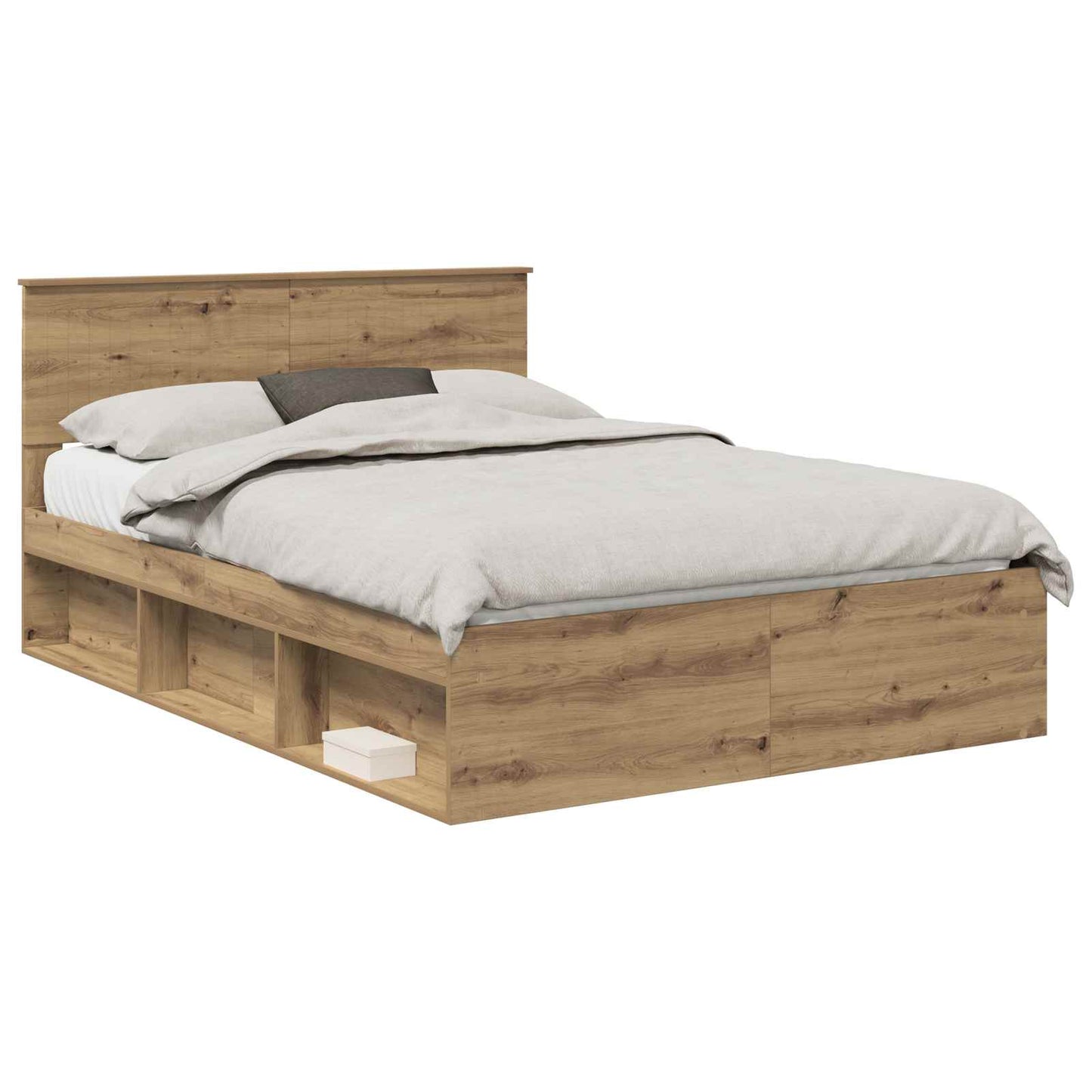 Bedframe Ambachtelijk eiken 140 x 200 cm Massief grenenhout