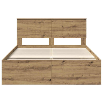 Bedframe Ambachtelijk eiken 140 x 200 cm Massief grenenhout