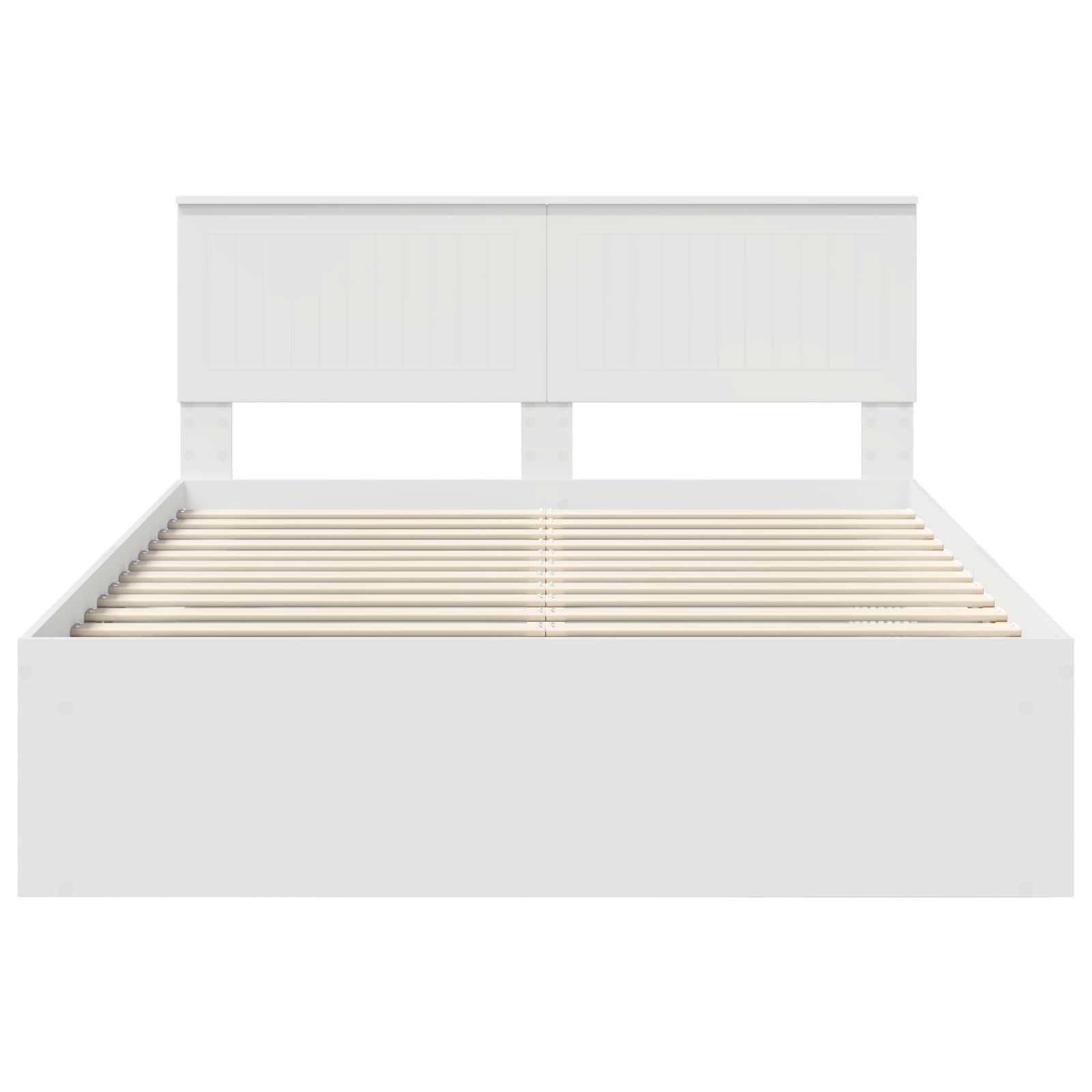 Bedframe met hoofdeinde Wit 140 x 190 cm Massief grenenhout