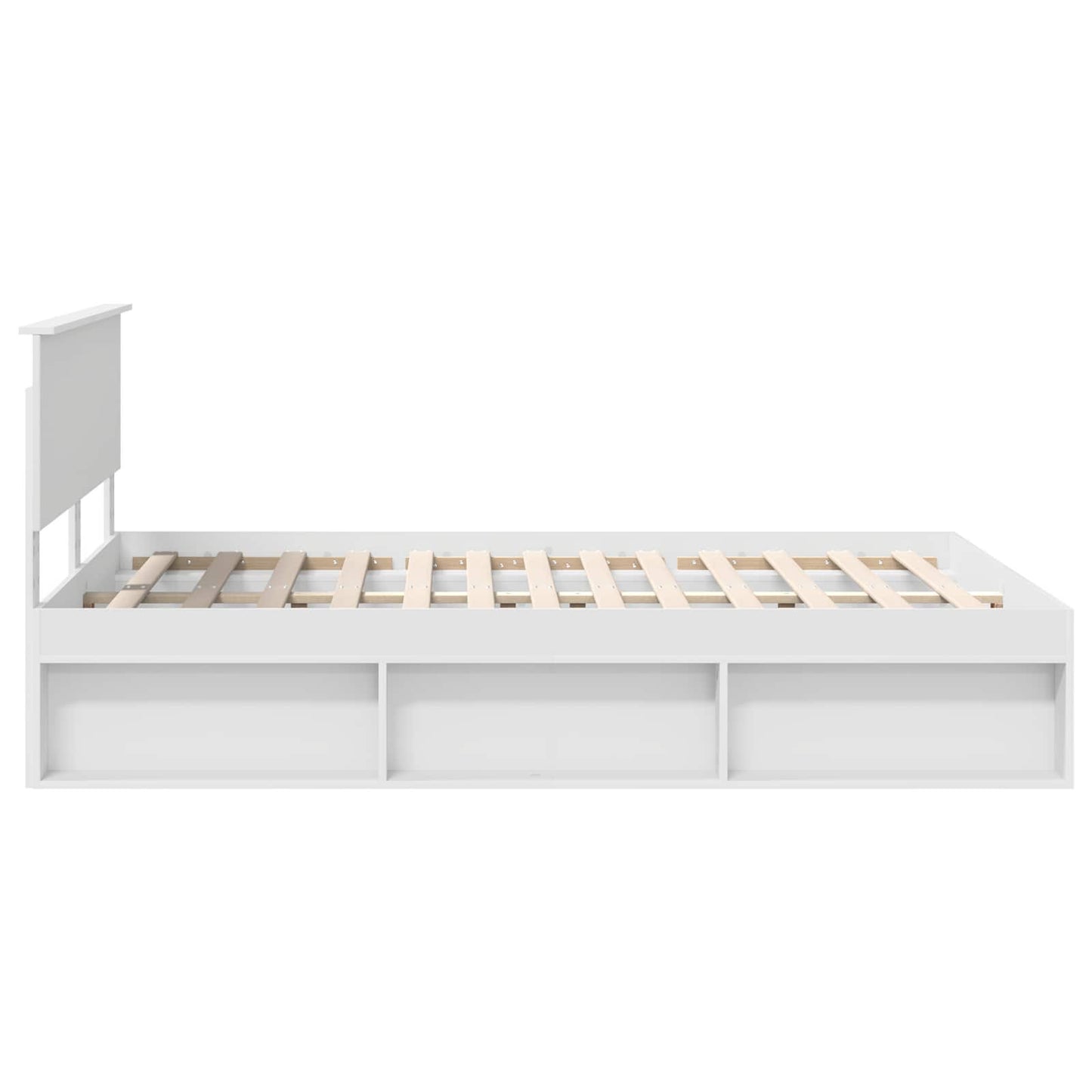 Bedframe met hoofdeinde Wit 140 x 190 cm Massief grenenhout