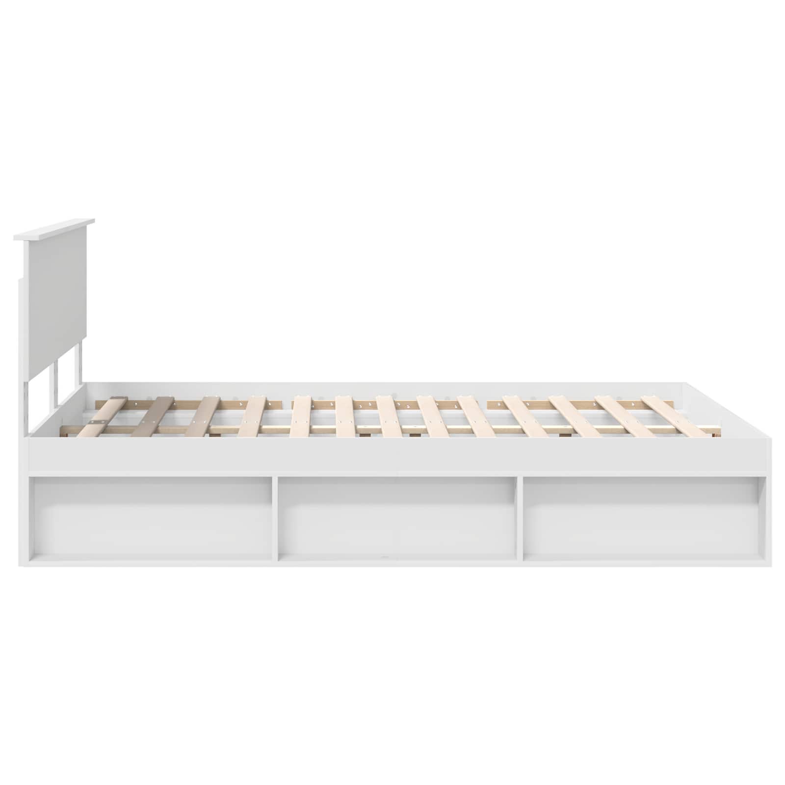 Bedframe met hoofdeinde Wit 140 x 190 cm Massief grenenhout