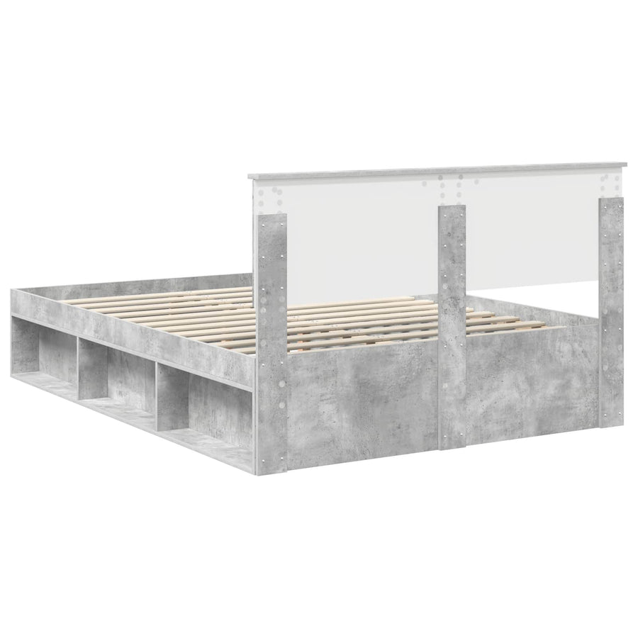 Bedframe Concerte Grijs 135 x 190 cm Massief grenenhout