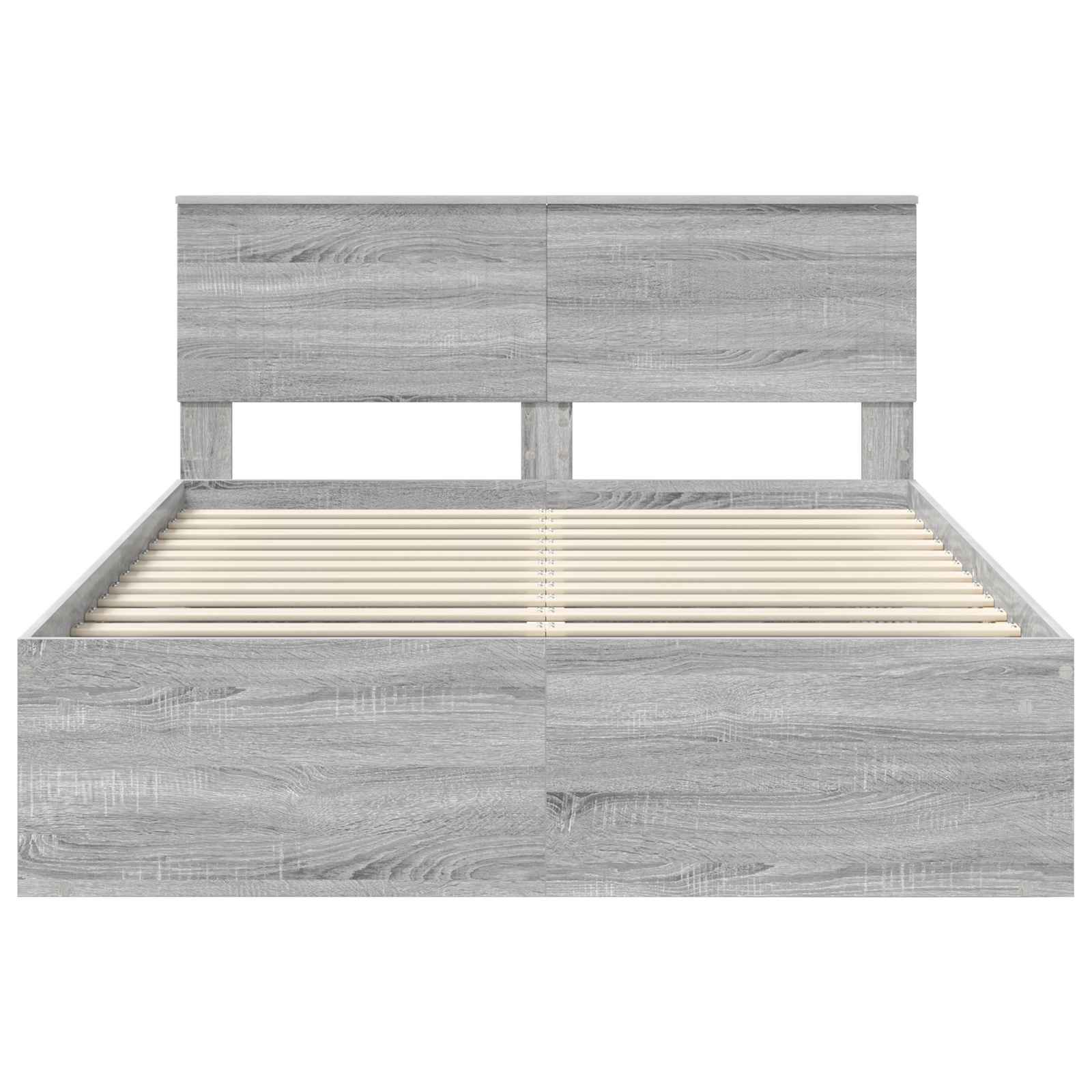 Bedframe Grijs Sonoma 135 x 190 cm Massief grenenhout