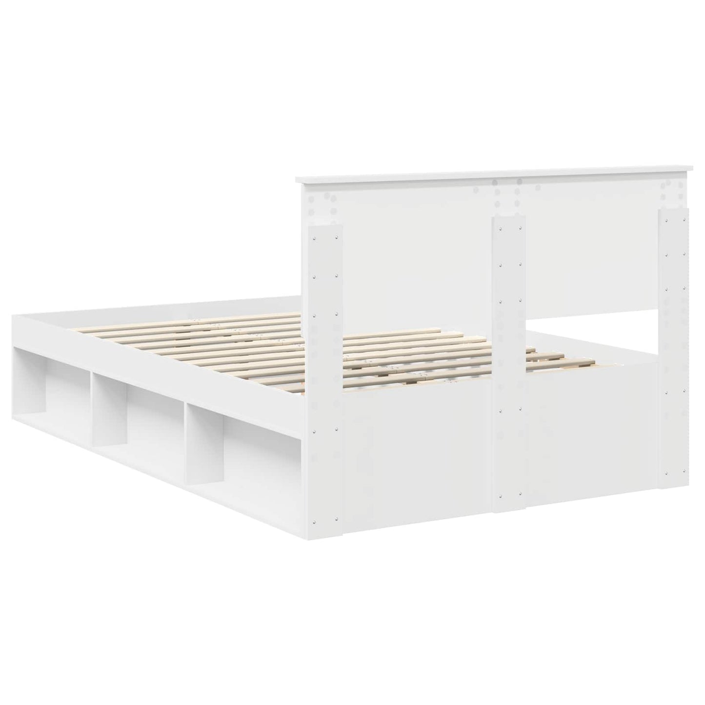 Bedframe met hoofdeinde Wit 120 x 200 cm Massief grenenhout