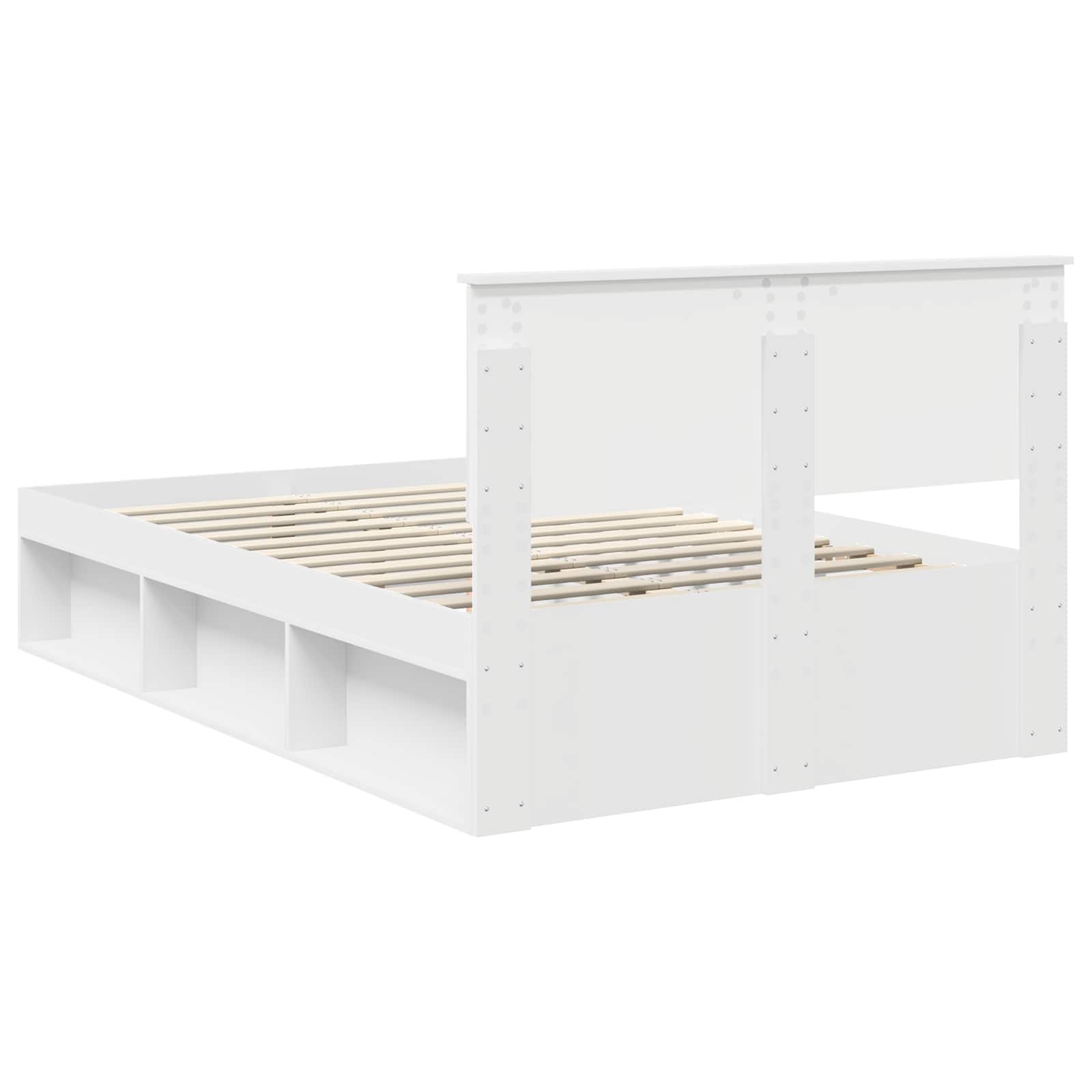 Bedframe met hoofdeinde Wit 120 x 200 cm Massief grenenhout