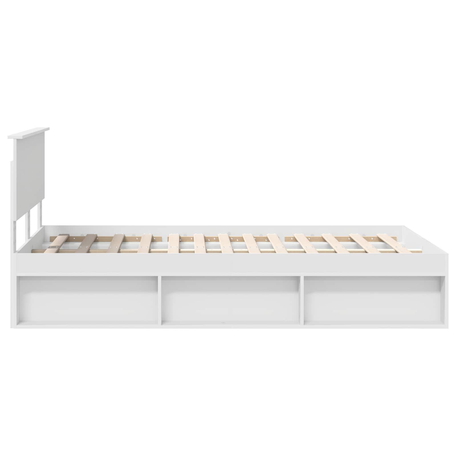 Bedframe met hoofdeinde Wit 120 x 200 cm Massief grenenhout