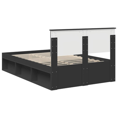 Bedframe met hoofdeinde Zwart 120 x 200 cm Massief grenenhout