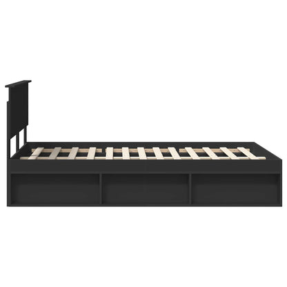 Bedframe met hoofdeinde Zwart 120 x 200 cm Massief grenenhout