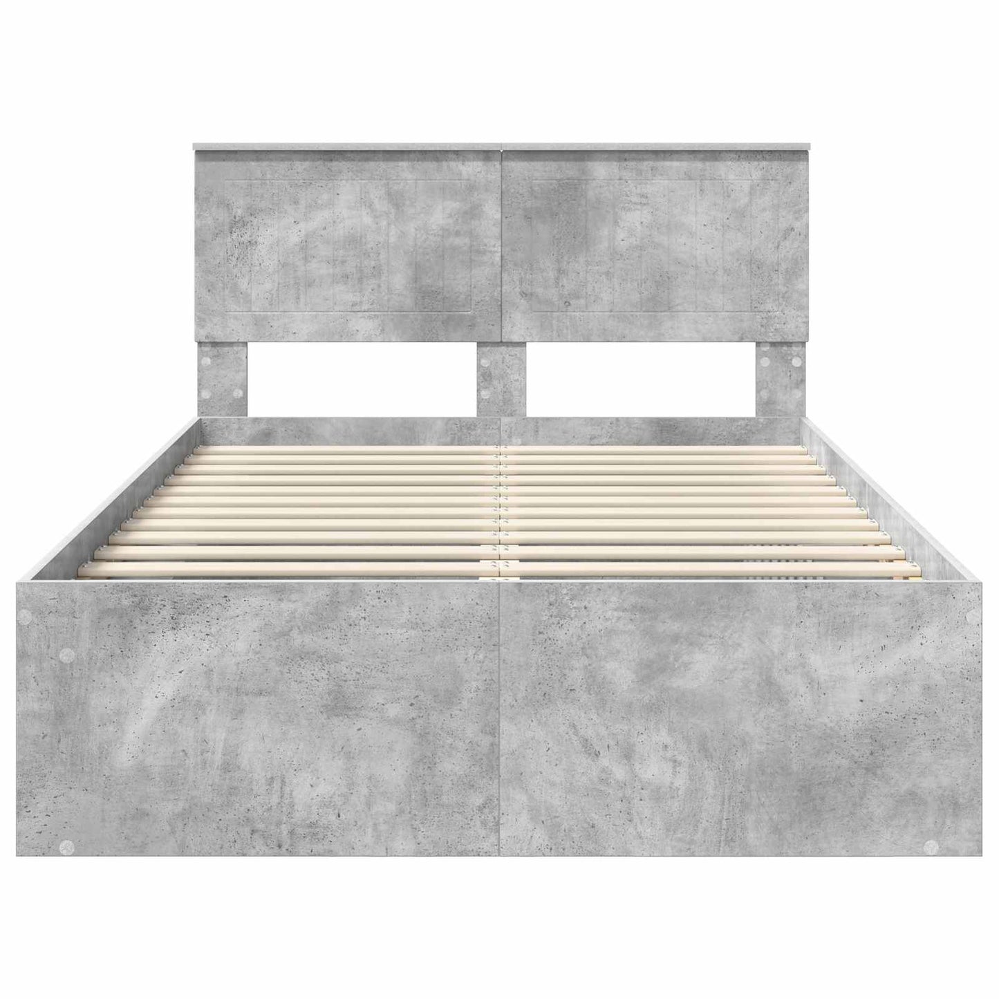 Bedframe met hoofdeinde Beton 120 x 200 cm Massief grenenhout
