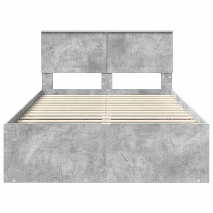 Bedframe met hoofdeinde Beton 120 x 200 cm Massief grenenhout