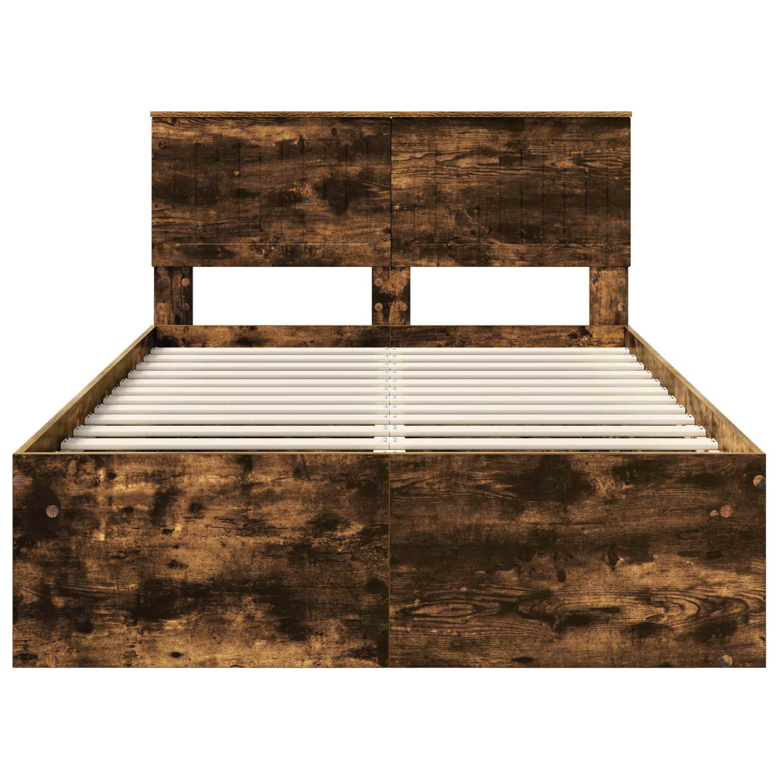 Bedframe Gerookt eiken 120 x 200 cm Massief grenenhout