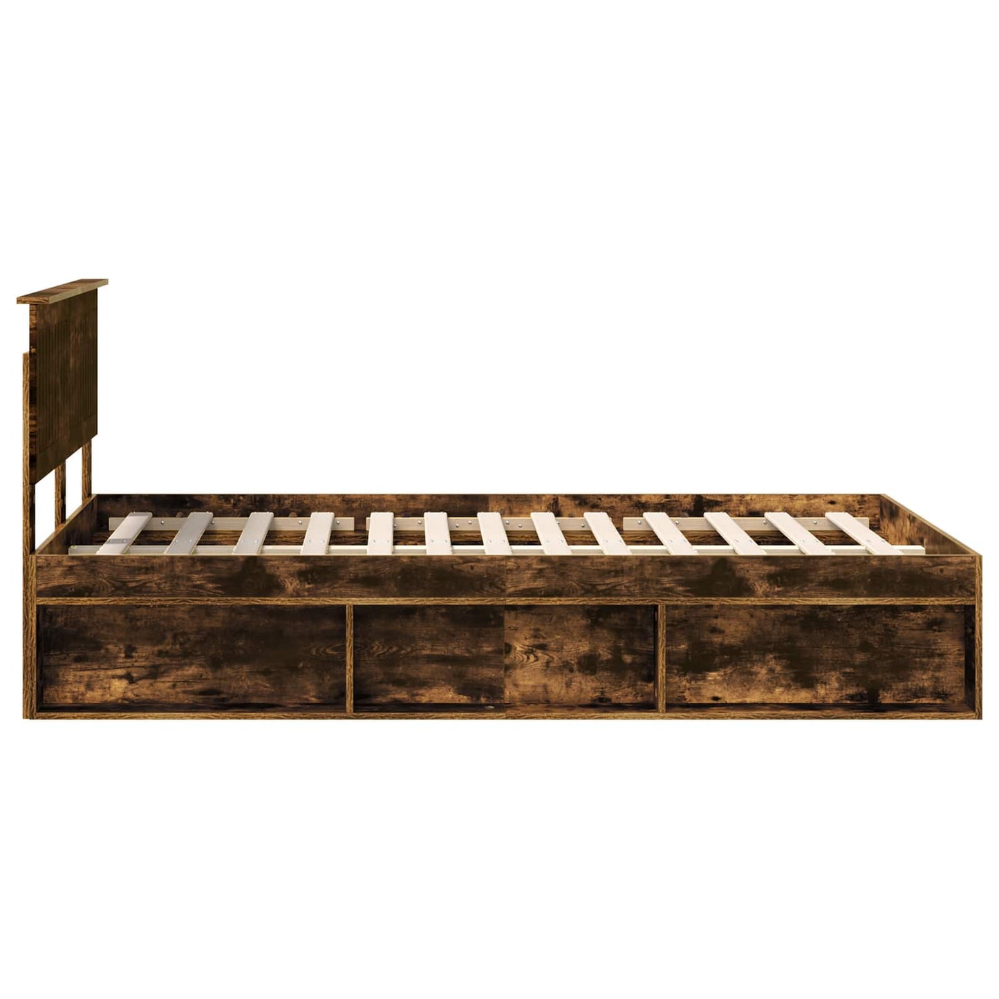 Bedframe Gerookt eiken 120 x 200 cm Massief grenenhout