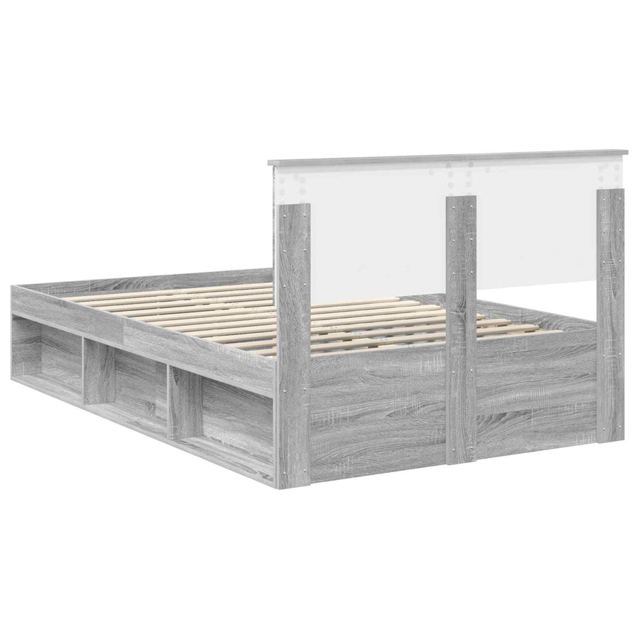 Bedframe Grijs Sonoma 120 x 200 cm Massief grenenhout