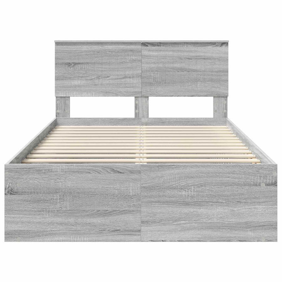 Bedframe Grijs Sonoma 120 x 200 cm Massief grenenhout