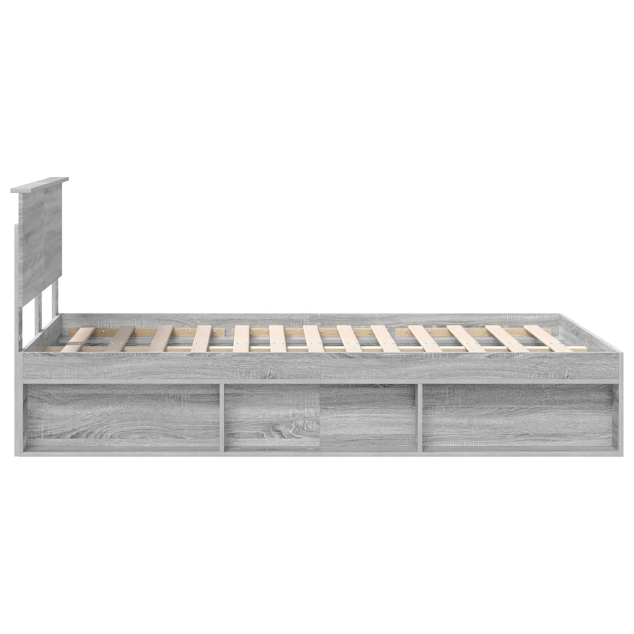 Bedframe Grijs Sonoma 120 x 200 cm Massief grenenhout
