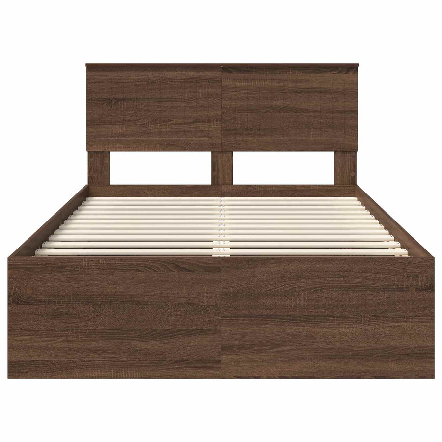 Bedframe Bruin Eiken 120 x 200 cm Massief grenenhout