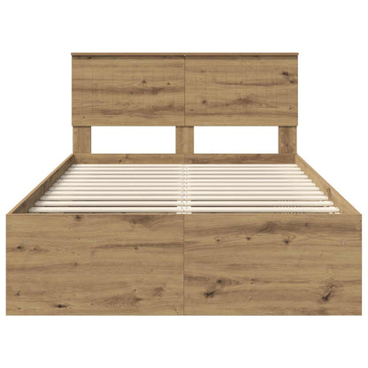 Bedframe Ambachtelijk eiken 120 x 200 cm Massief grenenhout