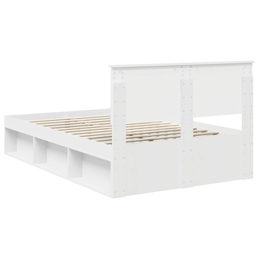 Bedframe met hoofdeinde Wit 120 x 190 cm Massief grenenhout