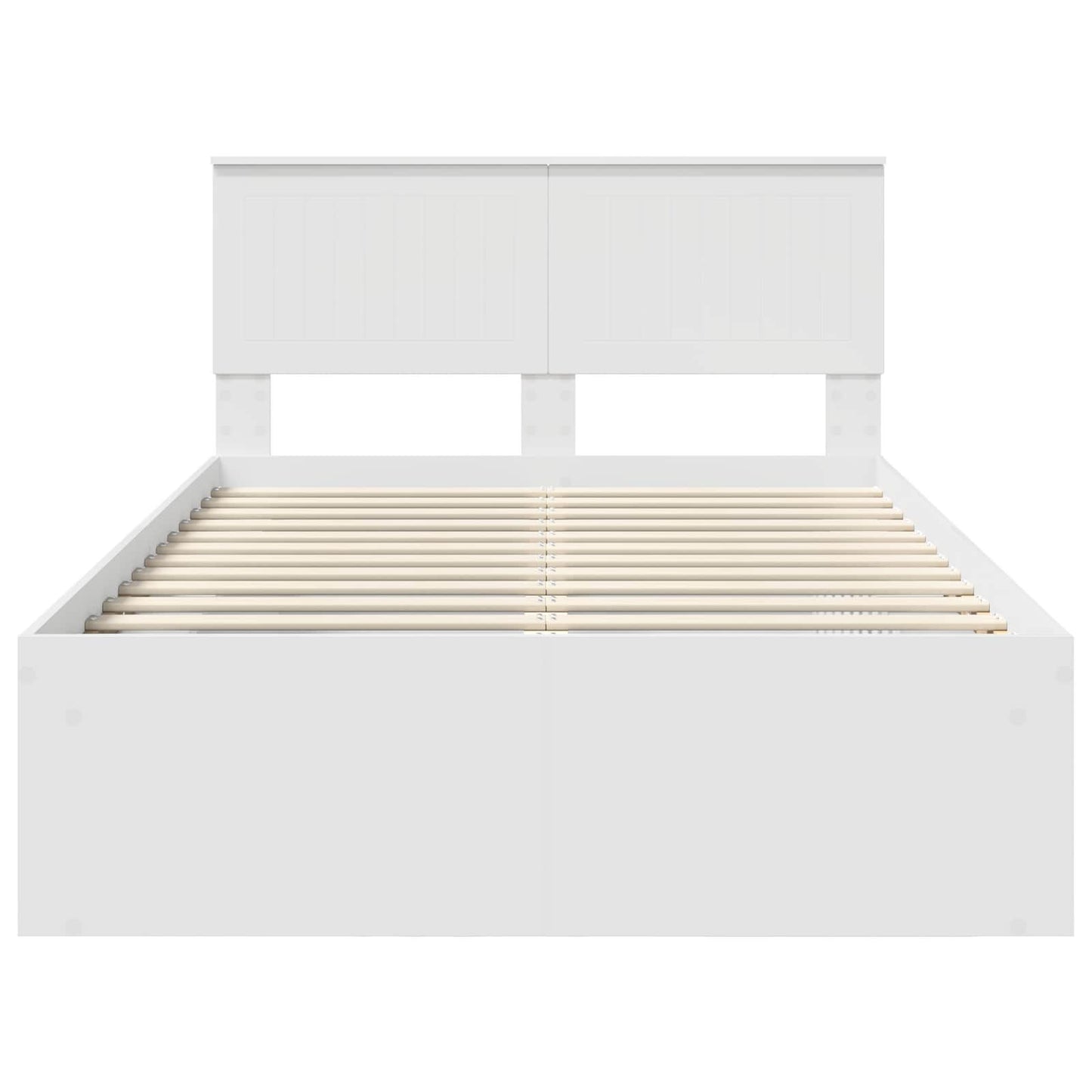 Bedframe met hoofdeinde Wit 120 x 190 cm Massief grenenhout