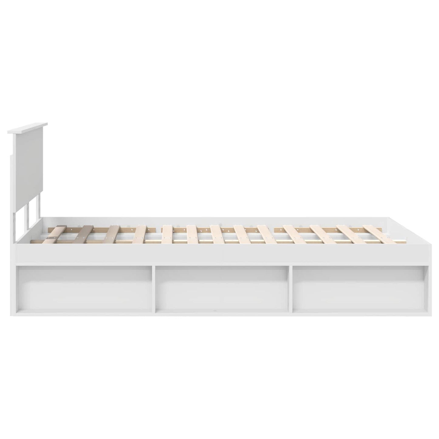 Bedframe met hoofdeinde Wit 120 x 190 cm Massief grenenhout