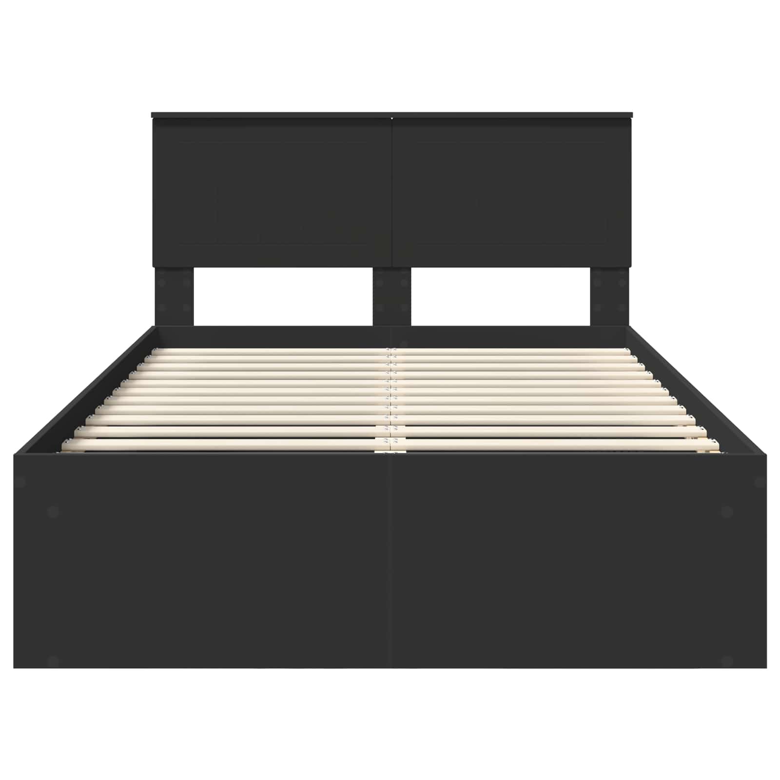 Bedframe met hoofdeinde Zwart 120 x 190 cm Massief grenenhout