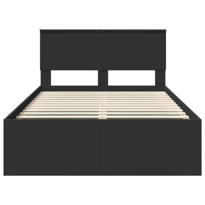 Bedframe met hoofdeinde Zwart 120 x 190 cm Massief grenenhout