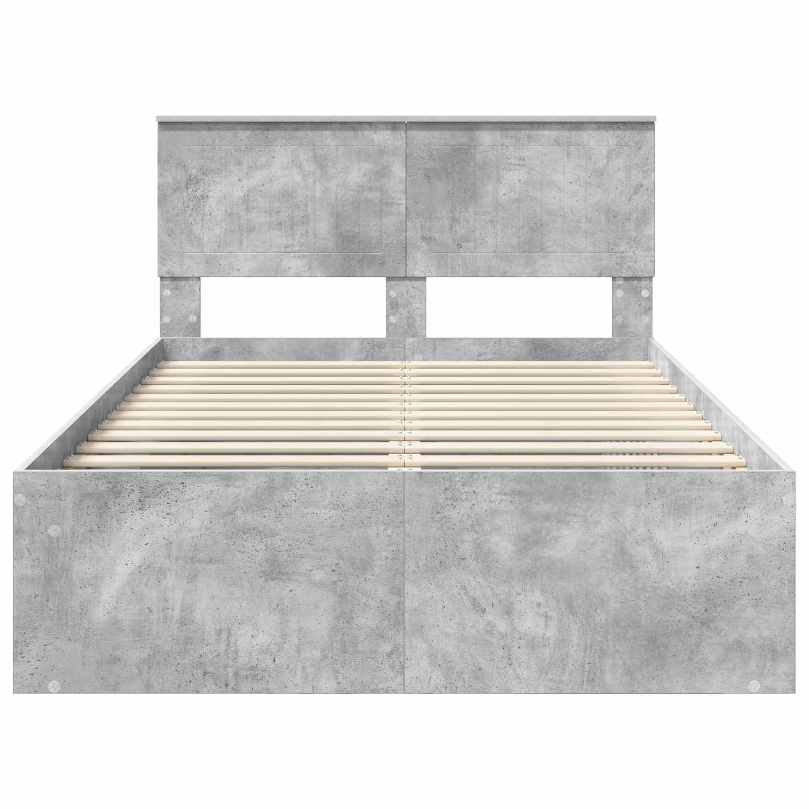 Bedframe met hoofdeinde Beton 120 x 190 cm Massief grenenhout