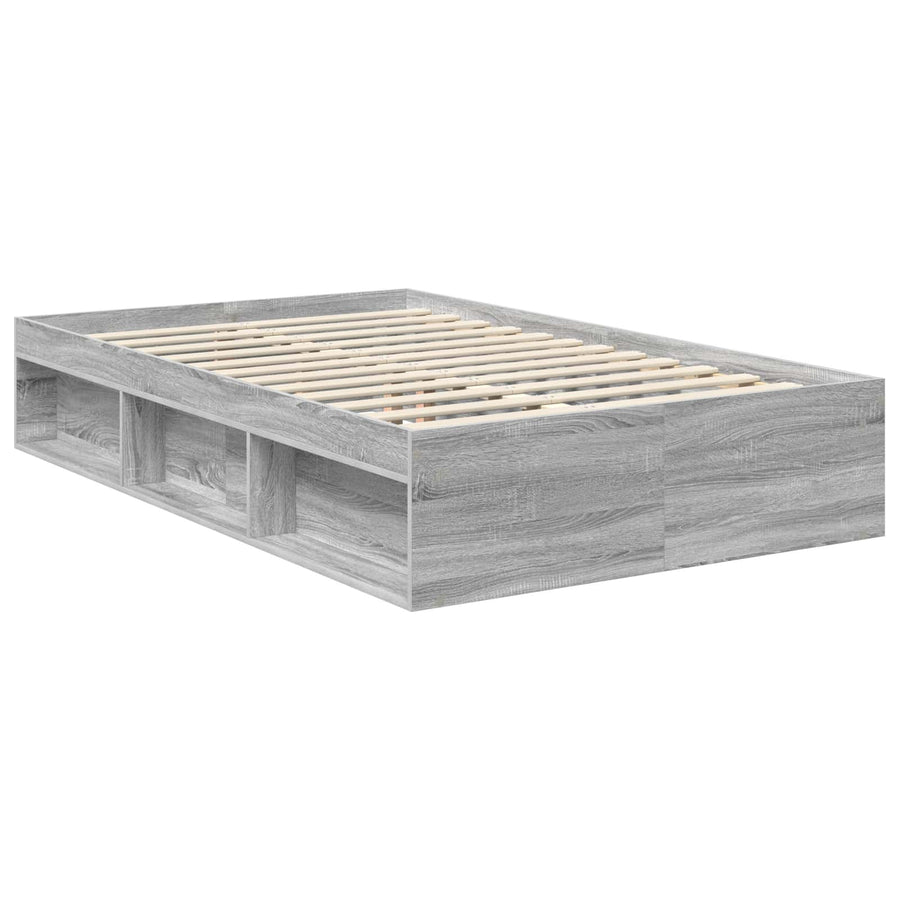 Bedframe Grijs Sonoma 120 x 190 cm Massief grenenhout