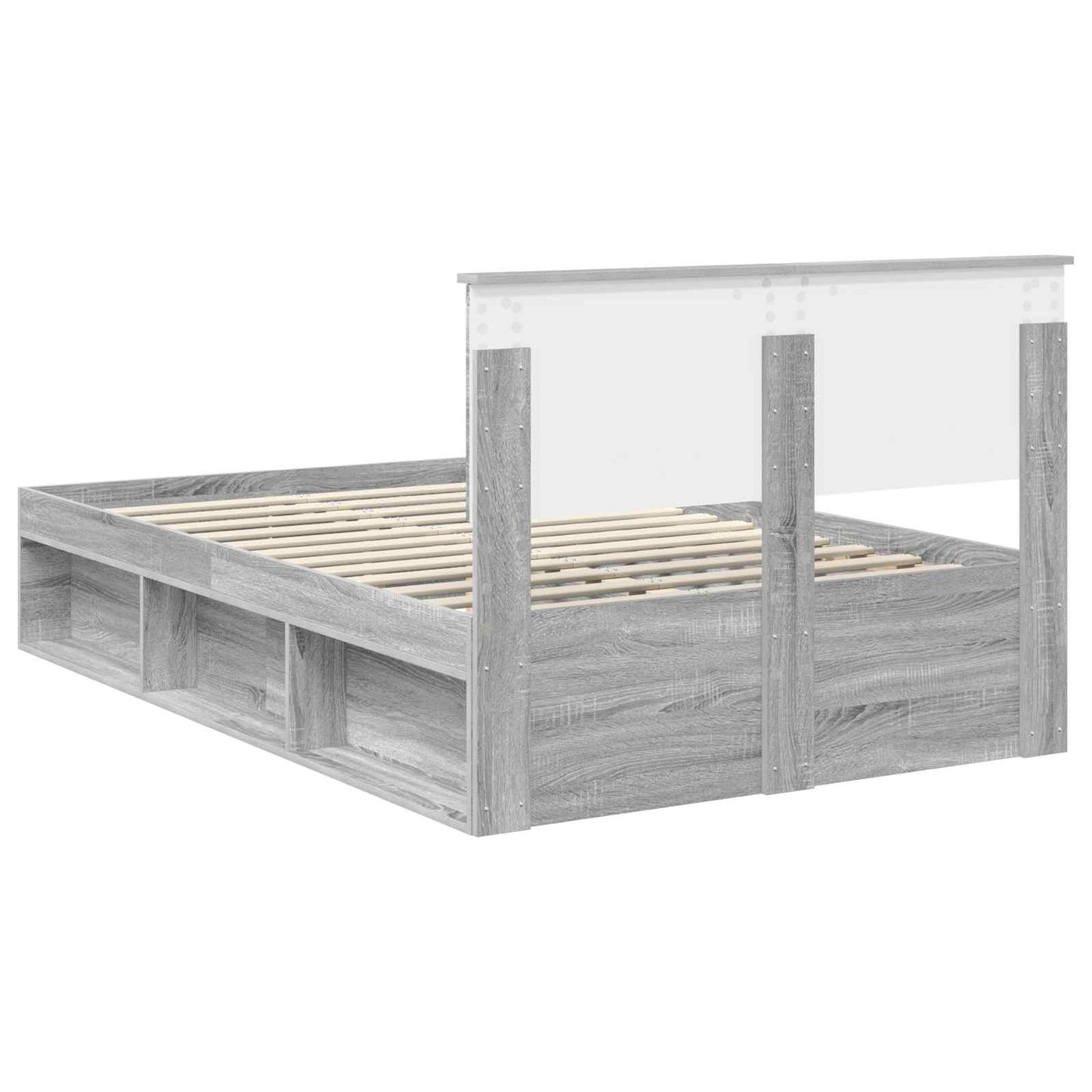 Bedframe Grijs Sonoma 120 x 190 cm Massief grenenhout
