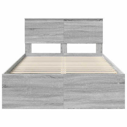 Bedframe Grijs Sonoma 120 x 190 cm Massief grenenhout