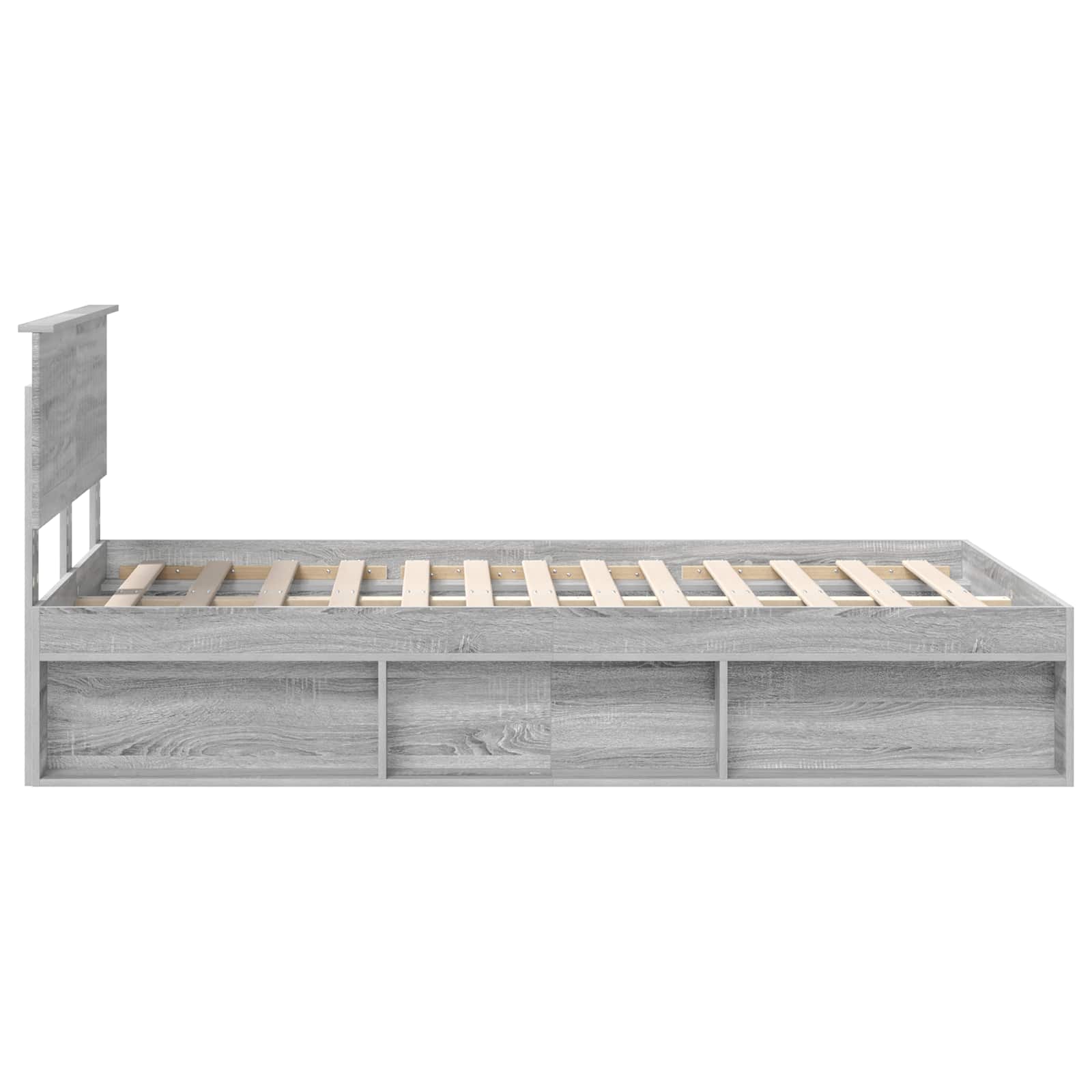 Bedframe Grijs Sonoma 120 x 190 cm Massief grenenhout