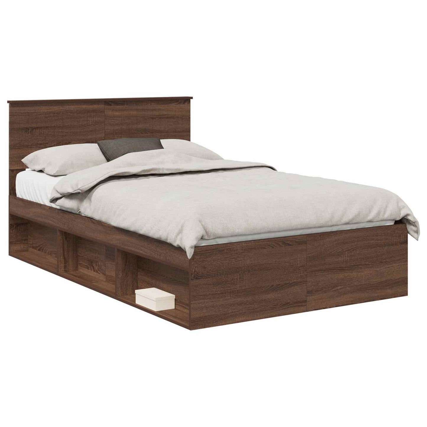 Bedframe Bruin Eiken 120 x 190 cm Massief grenenhout