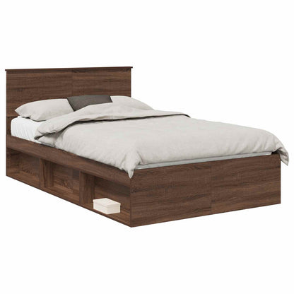 Bedframe Bruin Eiken 120 x 190 cm Massief grenenhout