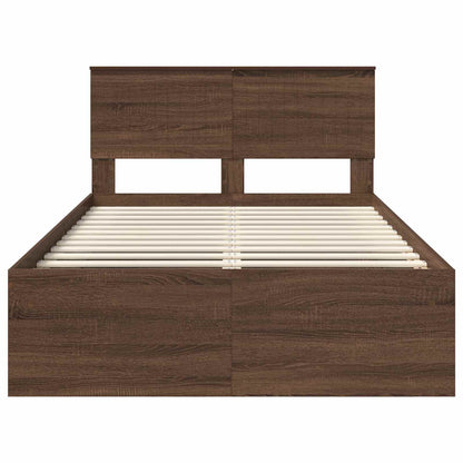 Bedframe Bruin Eiken 120 x 190 cm Massief grenenhout