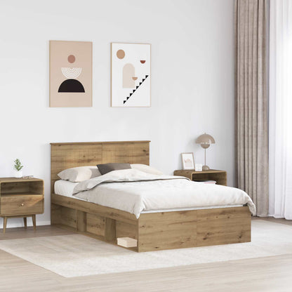 Bedframe Ambachtelijk eiken 120 x 190 cm Massief grenenhout