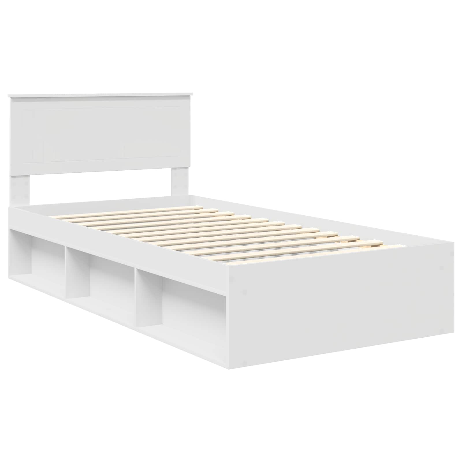 Bedframe met hoofdeinde Wit 100 x 200 cm Massief grenenhout