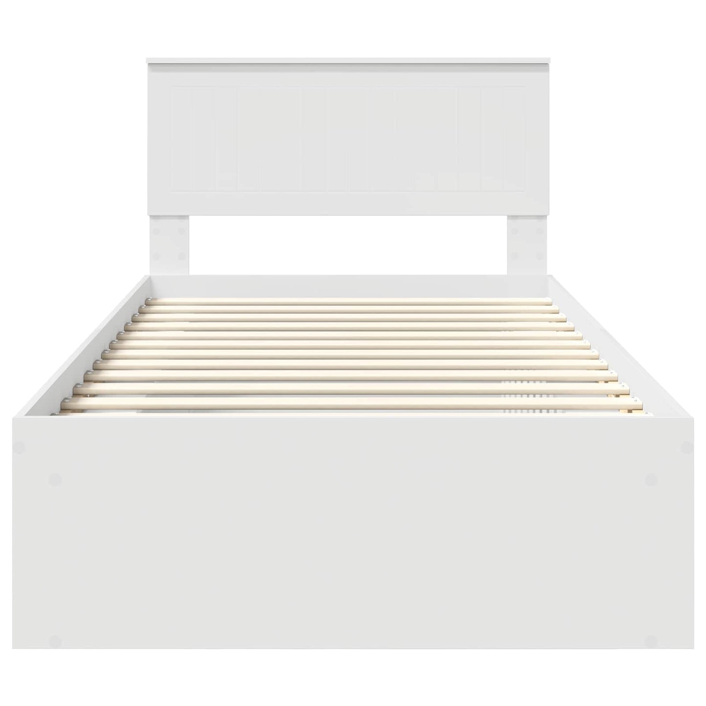 Bedframe met hoofdeinde Wit 100 x 200 cm Massief grenenhout
