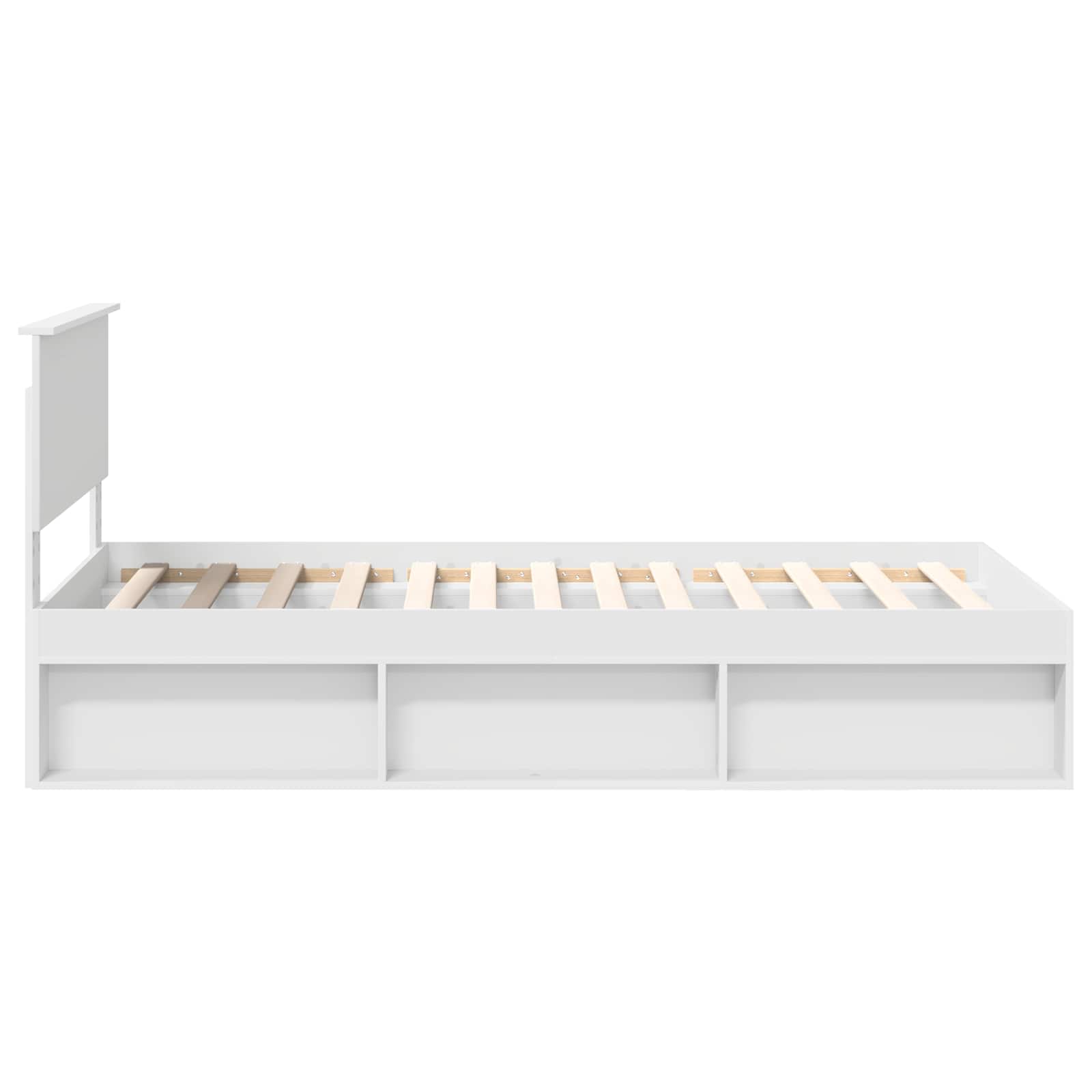 Bedframe met hoofdeinde Wit 100 x 200 cm Massief grenenhout
