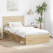 Bedframe 100x200 cm massief grenenhout Sonoma