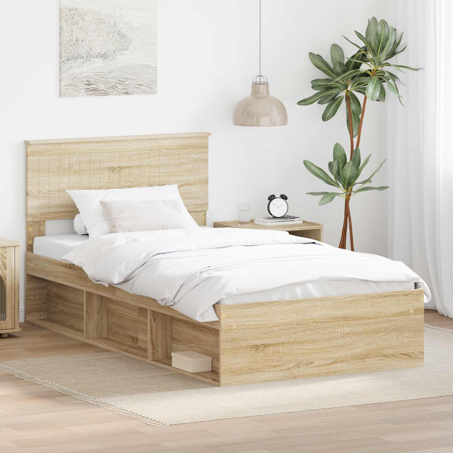 Bedframe met hoofdeinde Sonoma 100 x 200 cm Massief grenenhout