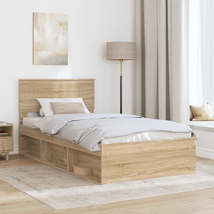 Bedframe met hoofdeinde Sonoma 100 x 200 cm Massief grenenhout