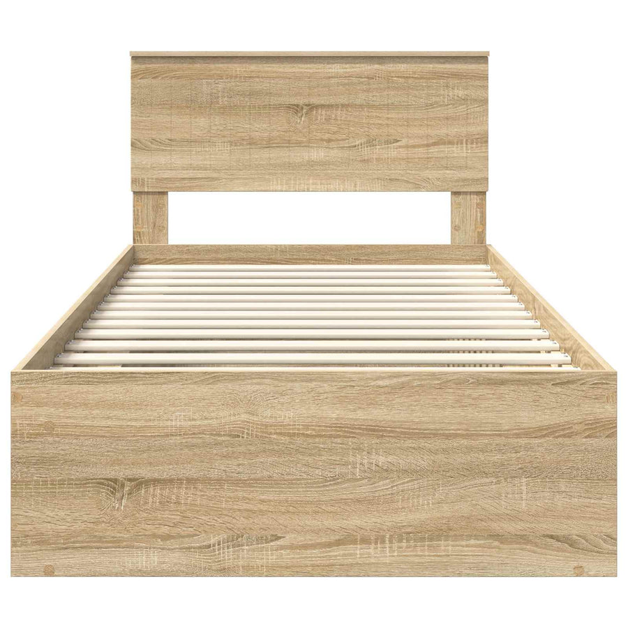Bedframe met hoofdeinde Sonoma 100 x 200 cm Massief grenenhout