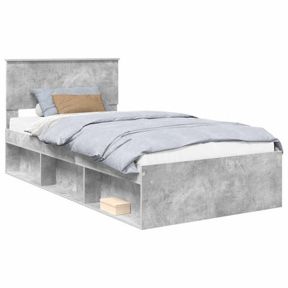 Bedframe Concerte Grijs 100 x 200 cm Massief grenenhout