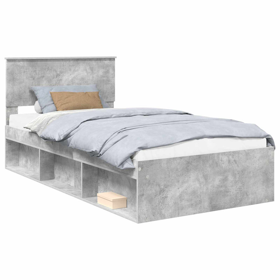 Bedframe Concerte Grijs 100 x 200 cm Massief grenenhout