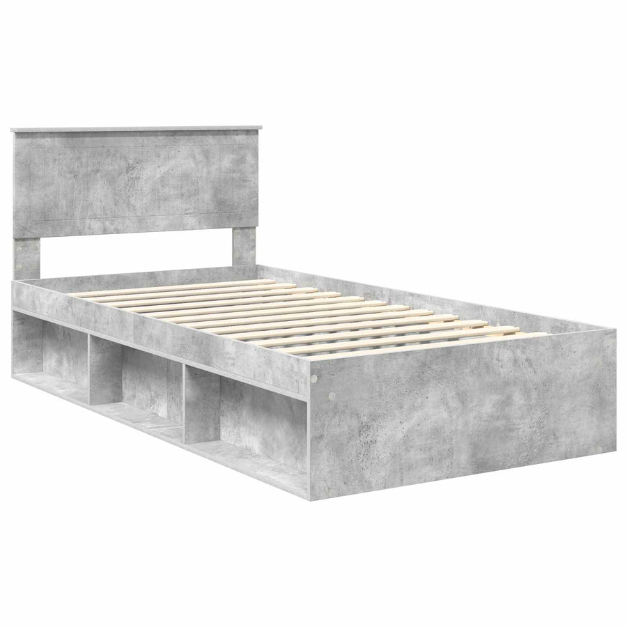 Bedframe Concerte Grijs 100 x 200 cm Massief grenenhout
